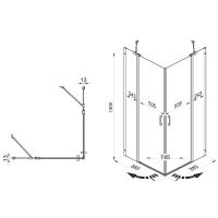 Душевой уголок Triton Тау-Блэк 90х90 Щ0000054036 профиль Черный стекло прозрачное — фото 11, Душевые уголки