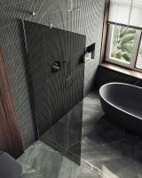 Душевая перегородка Maybah Glass MGD-681-5ш 1090x1950 в широком профиле Хром матовый стекло графитовое — фото 4, Душевые перегородки