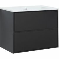 Тумба под раковину Aquanet Милан 85 316703 подвесная Черный глянец — фото 1, Мебель для ванной