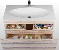 Тумба под раковину Clarberg Papyrus Wood 100 Pap-w.01.10/LIGHT подвесная Светлое дерево — фото 3, Тумбы под раковину