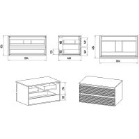 Тумба под раковину Brevita Dakota 80 DAK-09080-19/01-2Я подвесная Белая матовая Дуб Галифакс олово — фото 7, Мебель для ванной