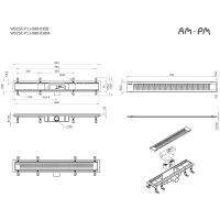 Душевой лоток AM.PM PrimeFlow 80 W02SC-P11-080-01SB с решеткой Хром матовый Cut Gradient — фото 16, Душевые лотки
