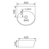 Раковина Gappo 55 GT705 Белая — фото 2, Раковины подвесные