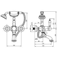 Смеситель для ванны Boheme Medici Ripresa 303-BSW Бронза — фото 2, Смесители