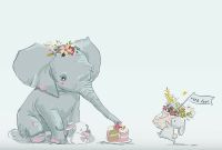 Фреска детская Ortograf Для самых маленьких 32938 Фактура флок FLK Флизелин (4*2,7) Голубой, Животные — фото 2, Фрески