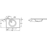 Раковина Jacob Delafon Odeon Rive Gauche 80 EB2562-DE1 Белая матовая — фото 2, Раковины встраиваемые сверху