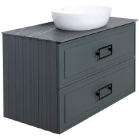 Тумба под раковину La Fenice Cubo 90 FNC-01-CUB-G-90-2 подвесная Серая матовая — фото 2, Мебель для ванной