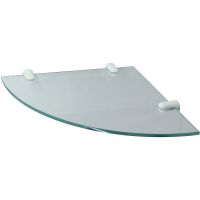 Стеклянная полка WasserKRAFT K-533WHITE угловая Белая матовая — фото 1, Полки для ванной и душа