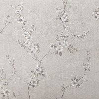 Обои Solo Sakura SL8666-24 Винил на флизелине (1,06*10) Бежевый/Серый/Серебряный, Цветы — фото 1, Обои для стен