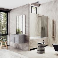 Товар: Шторка на ванну Maybah Glass MGV-612-2 600x1400 поворотная на монопетле Бронза стекло бронзовое матовое - фото 2 Шторка на ванну Maybah Glass MGV-612-2 600x1400 поворотная на монопетле Бронза стекло бронзовое матовое — фото 2, Неподвижные шторки для ванной