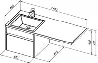 Тумба под раковину Aquanet Токио 110 236915 подвесная Белая — фото 6, Тумбы под раковину