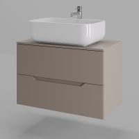 Тумба с раковиной Orange Line 80 Li-80TuLMDF+B03-600W подвесная Латте матовый — фото 2, Мебель для ванной