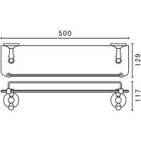 Стеклянная полка Art&Max Antic AM-2682AL Хром — фото 2, Полки для ванной и душа