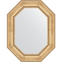 Зеркало Evoform Polygon 92х72 BY 7263 в багетной раме - Состаренное серебро с орнаментом 120 мм — фото 1, Мебель для ванной