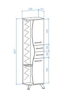 Шкаф пенал Bellezza Рио 50 L 4623606022014 Белый — фото 3, Пеналы для ванной комнаты