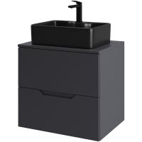 Тумба с раковиной Orange Line 60 Li-60TugMDF+B01-475MB подвесная Графит матовый — фото 1, Тумбы с раковиной