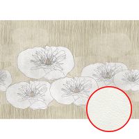 Фреска Ortograf Grafika Natura 31550 Фактура флок FLK Флизелин (3,8*2,7) Бежевый/Белый, Цветы/Абстракция — фото 1, Фрески