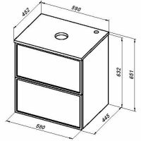 Тумба под раковину Aquanet Арт 60 329063 подвесная Ясень графит — фото 12, Тумбы под раковину
