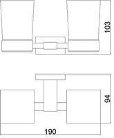 Стакан для зубных щеток Belz B902 B90208 двойной Хром — фото 2, Мыльницы