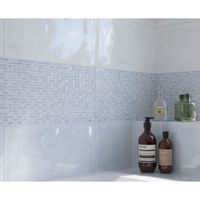 Керамическая плитка Cersanit Pudra мозаика рельеф голубой PDG043D настенная 20х44 см — фото 2, Керамическая плитка