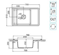 Кухонная мойка Aquaton Беллис 78 1A725032BS210 Графит — фото 7, Кухонные мойки