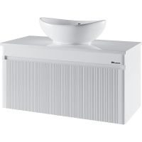 Тумба под раковину Bellezza Эмилия 100 4634817190010 подвесная Белая — фото 1, Тумбы под раковину