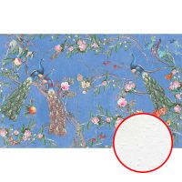 Фреска Ortograf Flora 31141 Фактура бархат FX Флизелин (4,3*2,7) Фиолетовый/Разноцветный, Цветы/Птицы — фото 1, Фрески