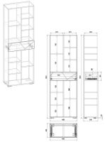 Шкаф пенал Бриклаер Кристалл 60 Софт Графит Ясень Анкор темный Муссон арт-4627125414763 — фото 6, Пеналы для ванной комнаты