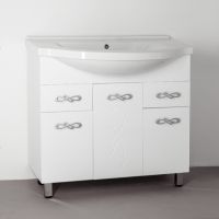 Тумба под раковину Style Line Венеция 90 Белый глянец — фото 1, Мебель для ванной