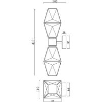 Настенный светильник Maytoni Modern Cocktail time MOD325WL-02G Прозрачный Золото — фото 4, Бра