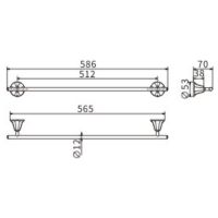 Полотенцедержатель CeramaLux Biatrichi 73008-1 Черный матовый — фото 2, Полотенцедержатели