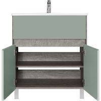 Тумба под раковину Aquaton Форест 75 1A278301FR9C0 Дуб рошелье Сумеречный голубой — фото 3, Мебель для ванной