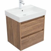 Тумба с раковиной Aquanet Nova Lite 60 подвесная Дуб шоколадный арт-305235 — фото 4, Тумбы с раковиной