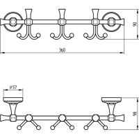 Товар: Вешалка для полотенец Migliore Fortuna 27716 Бронза - фото 2 Вешалка для полотенец Migliore Fortuna 27716 Бронза — фото 2, Крючки для полотенец