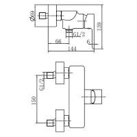 Товар: Смеситель для душа Aquanet Arctic AF520-30СW Хром Белый - фото 2 Смеситель для душа Aquanet Arctic AF520-30СW Хром Белый — фото 2, Смеситель для душа