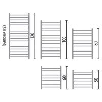 Водяной полотенцесушитель Ника Classic ЛП (Г2) ВП 60/50 с полкой Хром — фото 2, Водяные полотенцесушители