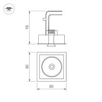 Товар: Встраиваемый светильник Arlight Simple 026874 Белый - фото 7 Встраиваемый светильник Arlight Simple 026874 Белый — фото 7, Точечные светильники