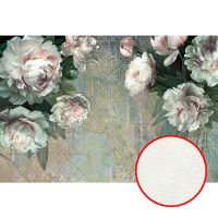 Фреска Ortograf Цветы 34060 Фактура флок FLK Флизелин (4*2,7) Зеленый/Белый/Серый, Цветы/Геометрия — фото 1, Фрески