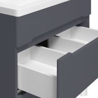 Тумба под раковину Runo Парма 60 00-00001454 Графит — фото 3, Мебель для ванной