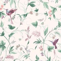 Обои Andrea Rossi Stromboli 54346-2 Винил на флизелине (1,06*10) Бежевый/Разноцветный, Листья/Цветы/Птицы — фото 1, Обои для стен