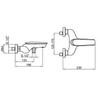 Смеситель для ванны Webert Aria AI850102844 Белый глянец Хром — фото 3, Смесители