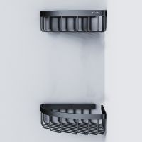 Комплект душевого уголка с душевой системой и аксессуарами AM.PM Gem 90x90 WK90EN профиль Черный матовый стекло прозрачное — фото 32, Душевые уголки четверть круга