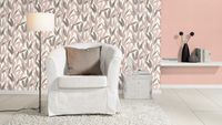 Обои RASCH Garden 690736 Винил на флизелине (0,53*10,05) Розовый, Однотонные/Рогожка — фото 4, Обои для стен