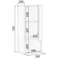 Подвесной шкаф Orange Вега 30 Vg-30SR Белый — фото 8, Шкафы для ванной