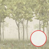 Фреска Ortograf Aurora 34107 Фактура флок FLK Флизелин (4*3) Бежевый/Зеленый, Деревья — фото 1, Фрески