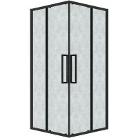 Душевой уголок Grossman Cosmo 100х100 300.K33.02.1010.21.02 профиль Черный матовый стекло шиншилла — фото 1, Душевые уголки