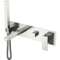 Смеситель для ванны Boheme Qubic 474-2-NB Никель брашированный — фото 1, Смесители