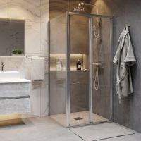 Душевой уголок Grossman Advans 80х80 GR-8080Ad профиль Хром стекло прозрачное — фото 4, Душевые уголки