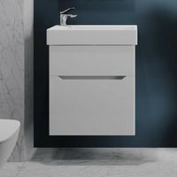 Тумба под раковину Jorno Folk 55 Folk.01.55/P/W/JR подвесная Белая — фото 3, Тумбы под раковину