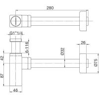 Сифон для раковины Webert Хром арт-AC0404015 — фото 2, Сифоны для раковины